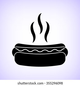 Hot dog  - black vector icon