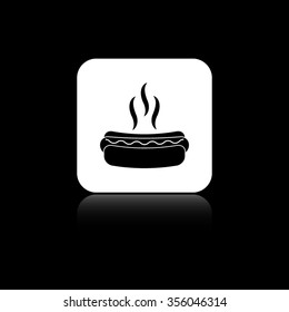 Hot dog - black vector  icon