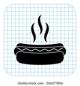 Hot dog - black  vector icon