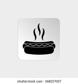 Hot dog -  black vector icon