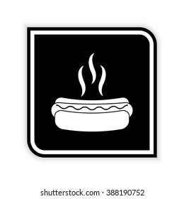 Hot dog -  black vector icon