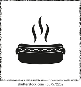 Hot dog  - black vector icon