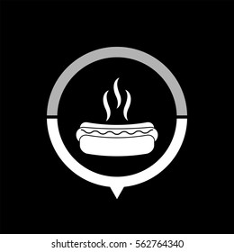 Hot dog  - black vector icon