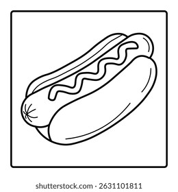 Hot Dog Bold and Easy Coloring Page for Kids

