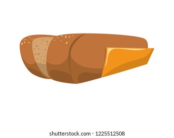 hot dog bread isolated icon