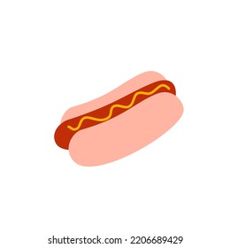 Hot dog bread and mayonnaise breakfast for a rush white background