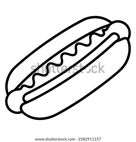 hot dog bun vector with mustard on white background