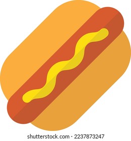 hot dog buns illustration in minimal style isolated on background