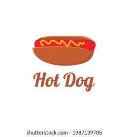 Hot dog, Burger logo design flat style modern