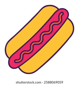 Hot dog carnival icon illustration
