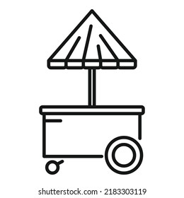 Hot dog cart icon outline vector. Stand food. Store market