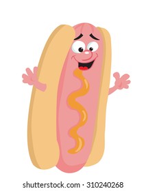 hot dog cartoon