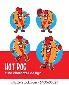 Hot Dog Cartoon Character Design 260nw 1480635827 