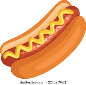 Hot dog cartoon icon. Street fast food