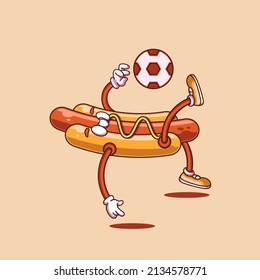 Hot Dog cartoon illustration vector suitable for catalogs and t-shirts