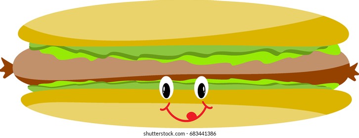 Hot dog cartoon vector