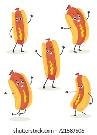 hot dog cartoon vector