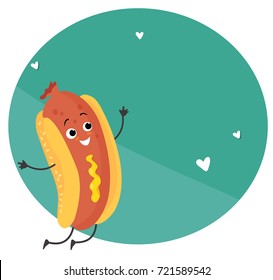 hot dog cartoon vector