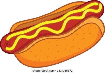 Hot dog cartoon vector art and illustration
