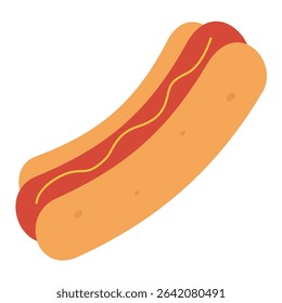 Hot dog cartoon vector icon flat illustration, hot dog clip art, clip art hot dog, clip art hotdog