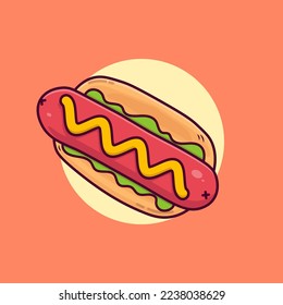 Hot dog cartoon vector illustration