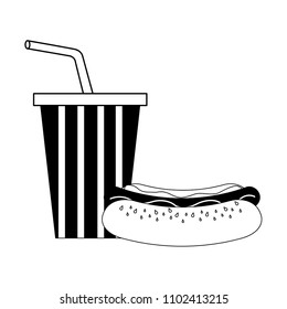 hot dog and cola cup with american flag color