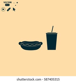 hot dog and cola vector icon