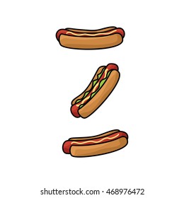 Hot Dog Collection Vector Icon