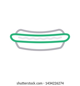 hot dog color line vector icon