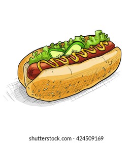 hot dog, color picture