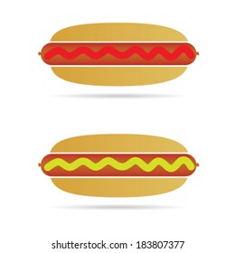 hot dog color vector illustration