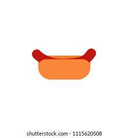 hot dog colored illustration. Element of colored food icon for mobile concept and web apps. Detailed hot dog icon can be used for web and mobile on white background