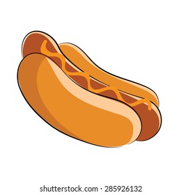 Hot Dog Colored Sketchy Vector Icon