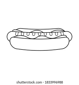 Hot Dog Coloring Book Vector Stock Vector (Royalty Free) 1833996988 ...