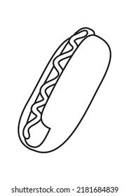 Hot Dog Coloring Pages Printable Preschool Stock Vector (Royalty Free ...