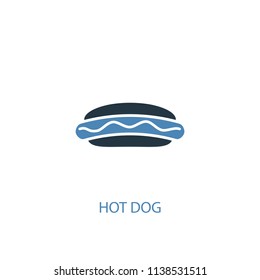 Hot dog concept 2 colored icon. Simple blue element illustration. Hot dog concept symbol design from USA set. Can be used for web and mobile UI/UX
