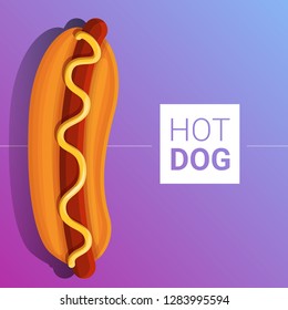 Hot dog concept background. Cartoon illustration of hot dog vector concept background for web design