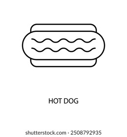 hot dog concept line icon. Simple element illustration. hot dog concept outline symbol design.