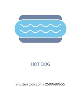 Icono de línea de concepto de perro caliente. Ilustración de elemento simple. diseño de símbolo de contorno de concepto de perro caliente.