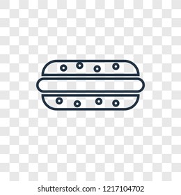 Hot dog concept vector linear icon isolated on transparent background, Hot dog concept transparency concept in outline style