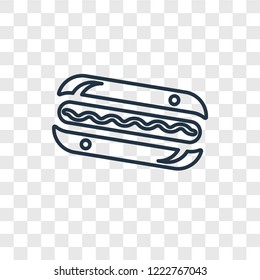 Hot dog concept vector linear icon isolated on transparent background, Hot dog concept transparency concept in outline style