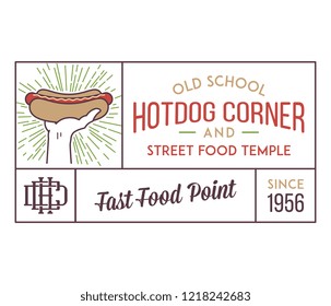 Hot dog corner street food is a vector illustration about street food