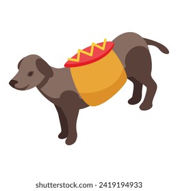Hot dog costume icon isometric vector. Animal party. Small sweets