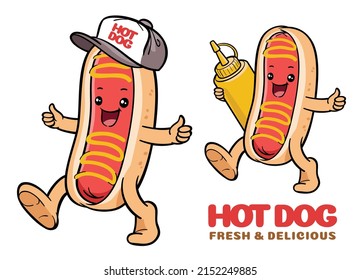 Hot Dog Cute Cartoon Character