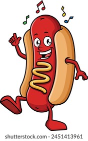 Hot dog dancing vector illustration