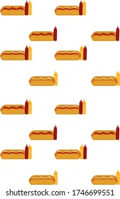 Hot dog day greeting card. Cute cartoon icon.