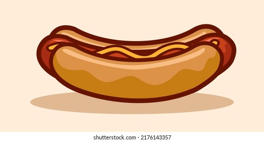 hot dog delicious fast food illustration