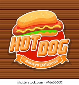 Hot Dog delicious food. Logo Vector Illustration template