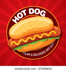 Hot Dog delicious food. Vector illustration