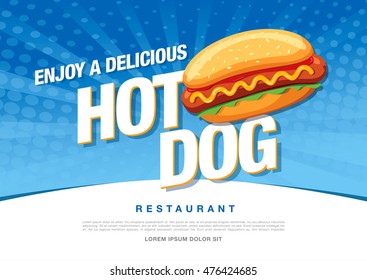 Hot Dog delicious food. Vector illustration